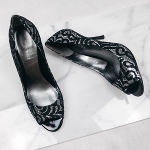 NINE WEST Masqureder Open Toe Heels